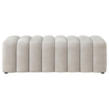 Summer Chenille Upholstered Channel Accent Bench Beige | Full | Beige | Greige | 910411