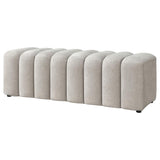 Summer Chenille Upholstered Channel Accent Bench Beige | Full | Beige | Greige | 910411