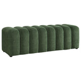 Summer Chenille Upholstered Channel Accent Bench Green | Full | Green | 910412