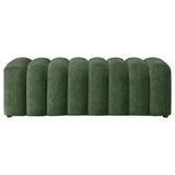 Summer Chenille Upholstered Channel Accent Bench Green | Full | Green | 910412