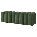 Summer Chenille Upholstered Channel Accent Bench Green | Full | Green | 910412