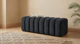 Summer Chenille Upholstered Channel Accent Bench Black | Full | Black | 910413