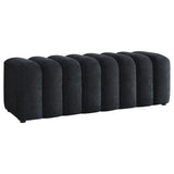 Summer Chenille Upholstered Channel Accent Bench Black | Full | Black | 910413