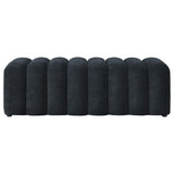 Summer Chenille Upholstered Channel Accent Bench Black | Full | Black | 910413
