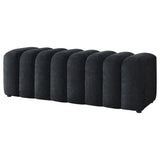 Summer Chenille Upholstered Channel Accent Bench Black | Full | Black | 910413
