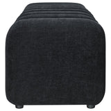 Summer Chenille Upholstered Channel Accent Bench Black | Full | Black | 910413