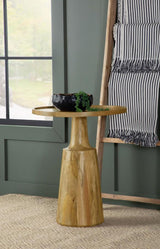 Ixia Round Solid Mango Wood Accent Side Table Natural | King | Beige | Natural | 915105