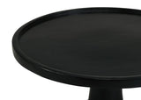 Ixia Round Solid Mango Wood Accent Side Table Black Stain | King | Black | Black Stain | 915109