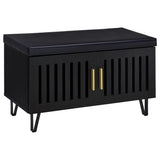 Brixton 2-door Padded Entryway Shoe Storage Bench Black | Black | 915152