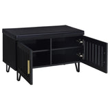 Brixton 2-door Padded Entryway Shoe Storage Bench Black | Black | 915152