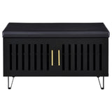 Brixton 2-door Padded Entryway Shoe Storage Bench Black | Black | 915152