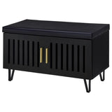 Brixton 2-door Padded Entryway Shoe Storage Bench Black | Black | 915152