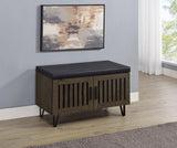 Brixton 2-door Padded Entryway Shoe Storage Bench Smoked Oak | Brown | Smoked Oak | 915153
