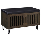Brixton 2-door Padded Entryway Shoe Storage Bench Smoked Oak | Brown | Smoked Oak | 915153