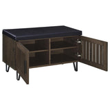 Brixton 2-door Padded Entryway Shoe Storage Bench Smoked Oak | Brown | Smoked Oak | 915153