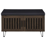 Brixton 2-door Padded Entryway Shoe Storage Bench Smoked Oak