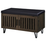 Brixton 2-door Padded Entryway Shoe Storage Bench Smoked Oak | Brown | Smoked Oak | 915153