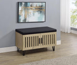 Brixton 2-door Padded Entryway Shoe Storage Bench White Oak | Beige | White Oak | 915154