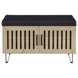 Brixton 2-door Padded Entryway Shoe Storage Bench White Oak | Beige | White Oak | 915154