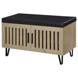 Brixton 2-door Padded Entryway Shoe Storage Bench White Oak | Beige | White Oak | 915154