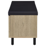 Brixton 2-door Padded Entryway Shoe Storage Bench White Oak | Beige | White Oak | 915154