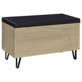 Brixton 2-door Padded Entryway Shoe Storage Bench White Oak | Beige | White Oak | 915154