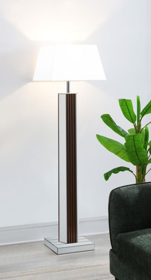 Elena 67-inch Square Tapered Mirrored Floor Lamp Brown | Brown | 920178