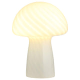 Kanaby Mushroom Shaped Glass Bedside Table Lamp White | White | 920249