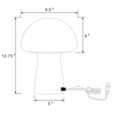 Kanaby Mushroom Shaped Glass Bedside Table Lamp White | White | 920249