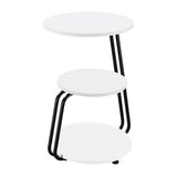 Hilly 3-tier Round Accent Side Table White and Black | White | 930071