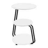 Hilly 3-tier Round Accent Side Table White and Black | White | 930071
