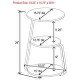 Hilly 3-tier Round Accent Side Table White and Black | White | 930071