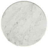 Berkeley Round Marble Top Side Table White and Brown | Full | White | White / Brown | 930080