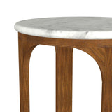 Berkeley Round Marble Top Side Table White and Brown | Full | White | White / Brown | 930080