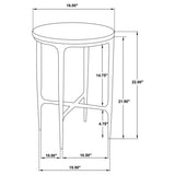 Baldwin Round Marble Top Side Table White and Gold | Full | White | White Marble | 930081