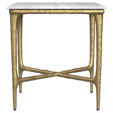 Baldwin Rectangular Marble Top Side Table White and Gold | Full | White | White Marble | 930091