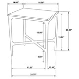 Baldwin Rectangular Marble Top Side Table White and Gold | Full | White | White Marble | 930091
