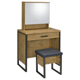 Bettin Vanity Set with Sliding Mirror and Stool Golden Oak | Brown | Golden Oak | 930120