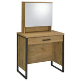Bettin Vanity Set with Sliding Mirror and Stool Golden Oak | Brown | Golden Oak | 930120