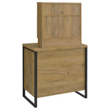Bettin Vanity Set with Sliding Mirror and Stool Golden Oak | Brown | Golden Oak | 930120