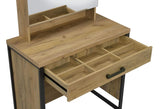 Bettin Vanity Set with Sliding Mirror and Stool Golden Oak | Brown | Golden Oak | 930120