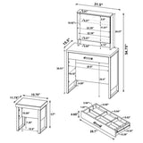 Bettin Vanity Set with Sliding Mirror and Stool Golden Oak | Brown | Golden Oak | 930120