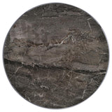 Cazen Round Faux Marble Top Pedestal Side Table Grey | King | Grey | Grey Faux Marble | 930134