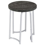 Barcelo Round Faux Marble Top Metal Side Table Grey | Grey | Grey Faux Marble | 930135