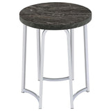 Barcelo Round Faux Marble Top Metal Side Table Grey | Grey | Grey Faux Marble | 930135
