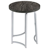 Barcelo Round Faux Marble Top Metal Side Table Grey | Grey | Grey Faux Marble | 930135