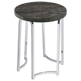 Barcelo Round Faux Marble Top Metal Side Table Grey | Grey | Grey Faux Marble | 930135