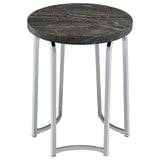 Barcelo Round Faux Marble Top Metal Side Table Grey | Grey | Grey Faux Marble | 930135
