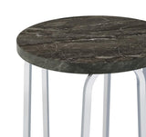 Barcelo Round Faux Marble Top Metal Side Table Grey | Grey | Grey Faux Marble | 930135