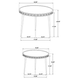 Ollie 2-piece Solid Wood Bone Inlay Nesting Table Natural | Brown | Natural | 930193